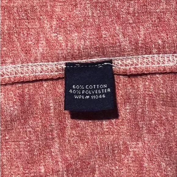 Vintage 1946 Button Up Pullover Washed Stoned And Beaten RED rIbbed Size X-Large - Picture 3 of 4